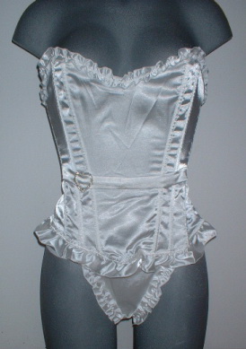 Corset satin blanc